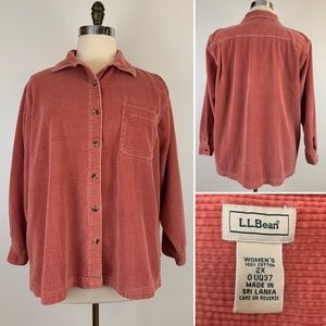 Pastel Pink Corduroy L.L. Bean Long Sleeve Top
